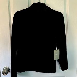 Everlane Black Velour Turtleneck Top
